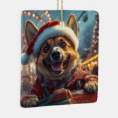 Belgische Malinois hond rollercoaster Kerst  Keramisch Ornament (Rechts)