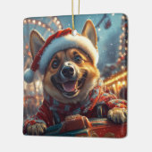 Belgische Malinois hond rollercoaster Kerst  Keramisch Ornament (Links)