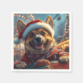 Belgische Malinois-hond Rollercoaster Kerstmis Servet (Voorkant)