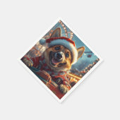 Belgische Malinois-hond Rollercoaster Kerstmis Servet (Hoek)
