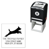 Belgische Malinois Hond Silhouet Naam Adres Zelfinktende Stempel (In situ)