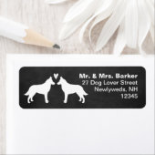 Belgische Malinois Hond Silhouetten met Hart Etiket (Insitu)