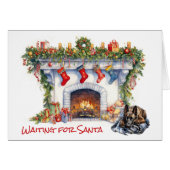 Belgische Malinois Hond Wachten op de Kerstman (Voorkant Horizontaal)