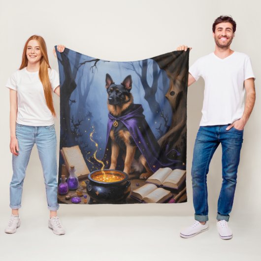 Belgische Malinois-hond Whimsical Halloween-schild Fleece Deken (In situ)