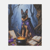 Belgische Malinois-hond Whimsical Halloween-schild Fleece Deken (Voorkant)