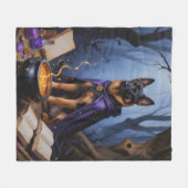Belgische Malinois-hond Whimsical Halloween-schild Fleece Deken (Voorkant (Horizontaal))