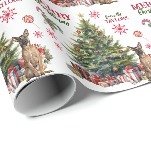 Belgische Malinois Hondenboom Cadeaupapier (Rol Hoek)