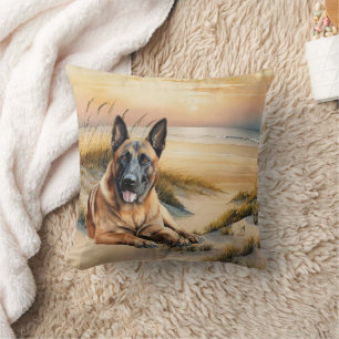 Belgische Malinois hondenliefhebber zandstrand Kussen