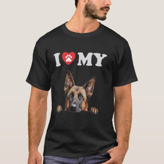 Belgische Malinois I Heart My Dog Funny Dog Lover T-shirt
