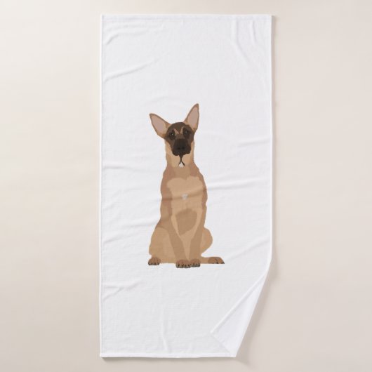 Belgische Malinois Illustratie! Badhanddoek (Badhanddoek)