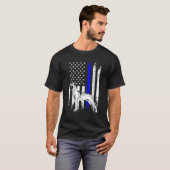Belgische Malinois K9-eenheid Thin Blue Line Ameri T-shirt (Voorkant volledig)