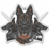 Belgische Malinois K9 Kracht - ELIT3 Sticker (Voorkant)