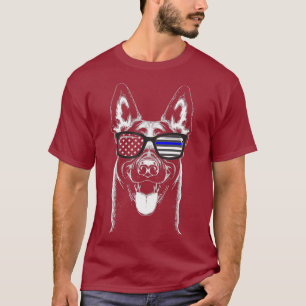 Belgische Malinois K9 Unit Thin Blue Line Flag T-shirt