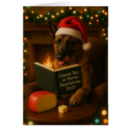 Belgische Malinois 'Kaasbelasting' kerstkaart