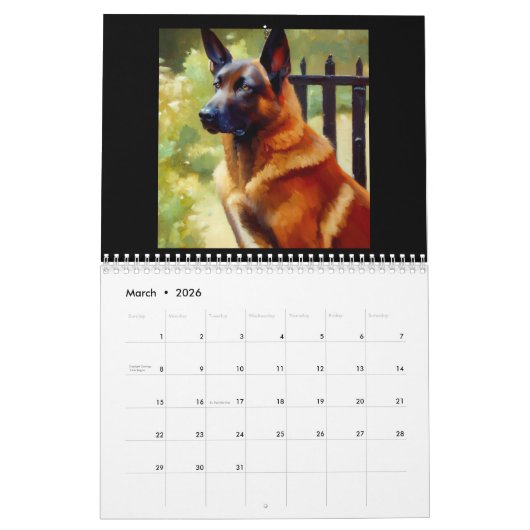 Belgische Malinois Kalender (Mar 2026)