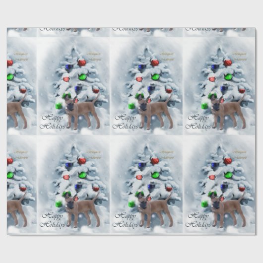 Belgische Malinois kerst Cadeaupapier (Vlak)
