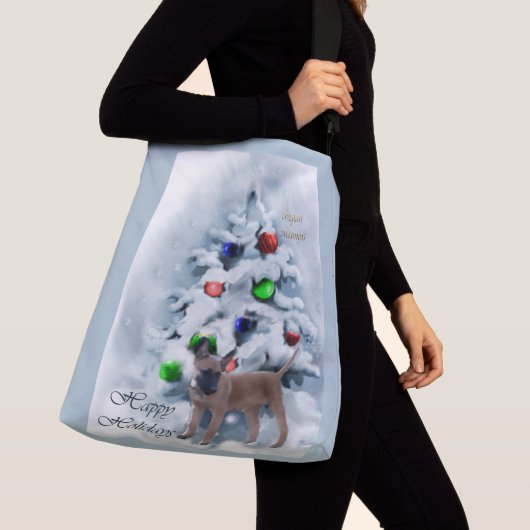 Belgische Malinois kerst Crossbody Tas (Dichtbij)
