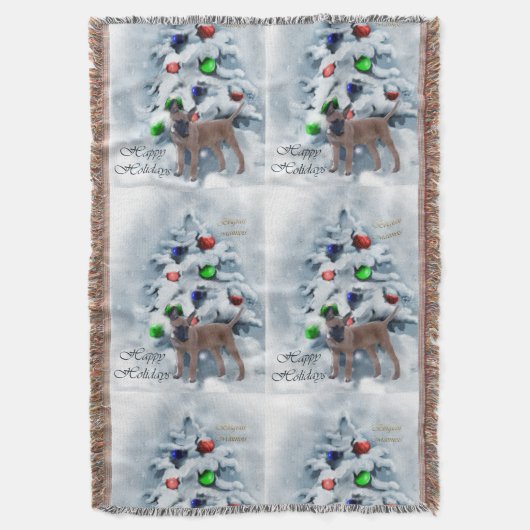 Belgische Malinois kerst Deken (Voorkant Verticaal)