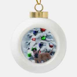 Belgische Malinois kerst Keramische Bal Ornament