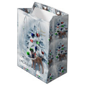 Belgische Malinois kerst Medium Cadeauzakje (Voorkant Gekanteld)