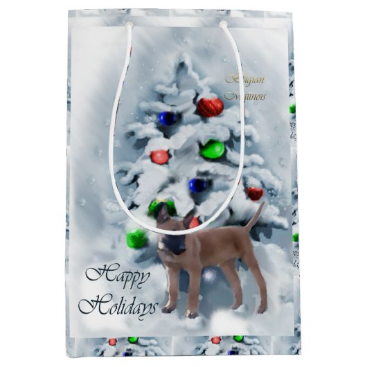 Belgische Malinois kerst Medium Cadeauzakje (Voorkant)