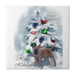 Belgische Malinois kerst Tegeltje