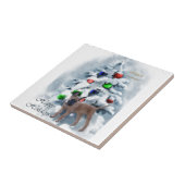 Belgische Malinois kerst Tegeltje (Zijkant)