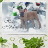 Belgische Malinois kerst Theedoek (Gevouwen)