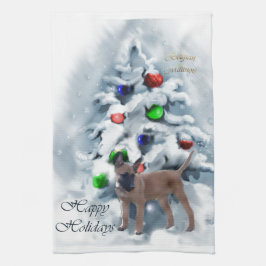 Belgische Malinois kerst Theedoek