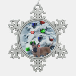 Belgische Malinois kerst Tin Sneeuwvlok Ornament