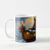 Belgische Malinois Kerstboot Vakantie Koffiemok (Links)