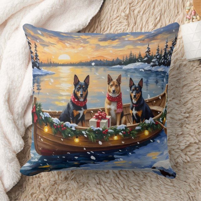 Belgische Malinois Kerstboot Vakantie Kussen (Deken)