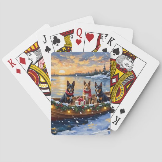 Belgische Malinois Kerstboot Vakantie Pokerkaarten (Achterkant)