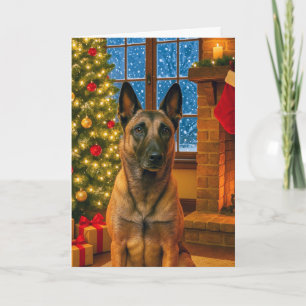 Belgische Malinois Kerstkaart Feestdagen Kaart