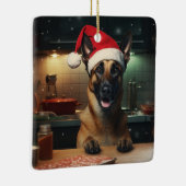 Belgische Malinois Kerstkoekjes Feestelijke vakant Keramisch Ornament (Rechts)