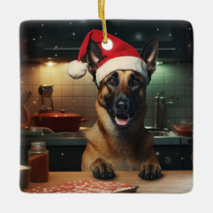 Belgische Malinois Kerstkoekjes Feestelijke vakant Keramisch Ornament