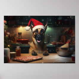 Belgische Malinois Kerstkoekjes Feestelijke vakant Poster