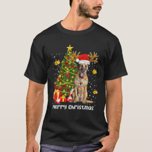 Belgische Malinois kerstlamsbomen kerstkerstmis T-shirt