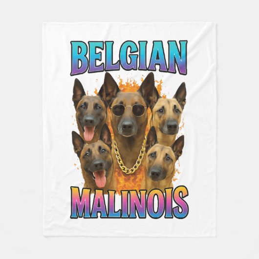 Belgische Malinois Kopie Fleece Deken (Voorkant)