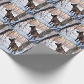 Belgische Malinois Laat Het Sneeuw Kerstmis Cadeaupapier (Hoek)