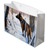Belgische Malinois Laat Het Sneeuw Kerstmis Groot Cadeauzakje (Achterkant Gekanteld)