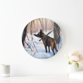 Belgische Malinois Laat Het Sneeuw Kerstmis Grote Klok (Huis)