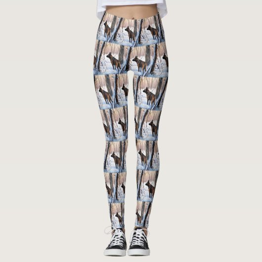 Belgische Malinois Laat Het Sneeuw Kerstmis Leggings (Voorkant)