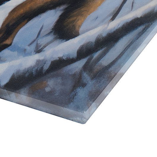 Belgische Malinois Laat Het Sneeuw Kerstmis Snijplank (Hoek)