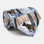 Belgische Malinois Laat Het Sneeuw Kerstmis Stropdas (Opgerold)