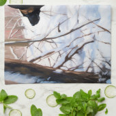 Belgische Malinois Laat Het Sneeuw Kerstmis Theedoek (Gevouwen)