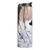 Belgische Malinois Laat Het Sneeuw Kerstmis Thermosbeker (Gedraaid links)