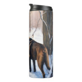 Belgische Malinois Laat Het Sneeuw Kerstmis Thermosbeker (Geroteerd rechts)