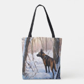Belgische Malinois Laat Het Sneeuw Kerstmis Tote Bag (Achterkant)
