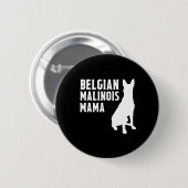 Belgische Malinois Mama Silhouette Ronde Button 5,7 Cm (Voorkant /achterkant)